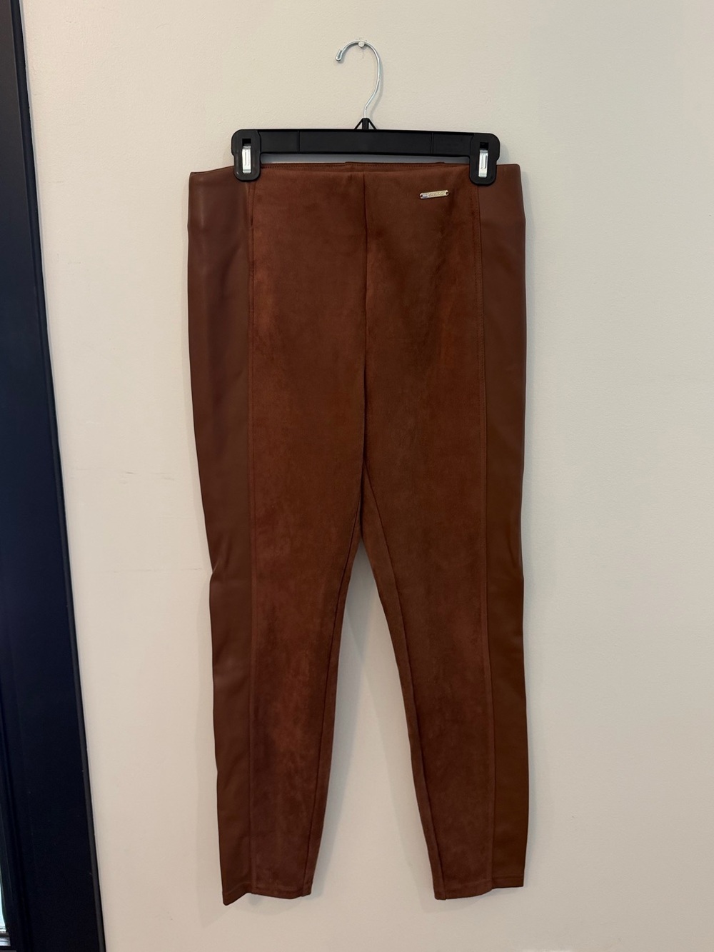 Brown Tan Suede Leather Legging Pants